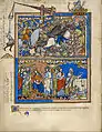 Biblia de de Maciejowski, c. 1244-54. Miniaturas con escenas del Tanaj, Samuel y Saúl, e inscripciones latinas, persas y hebreas (judeo-persas).