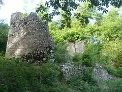 Ruinas de una antigua torre de vigilancia española en el barrio Onti