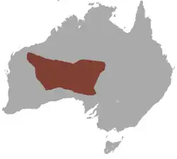 Mapa de distribución de Sminthopsis ooldea