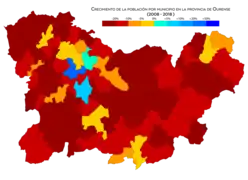 Crecimiento de la población entre 2008 y 2018