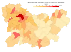 Densidad por municipio (2018)