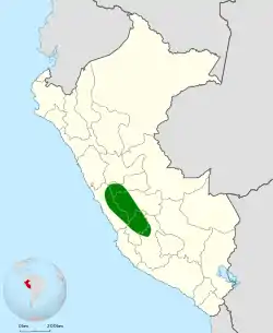 Distribución de Oreotrochilus melanogaster