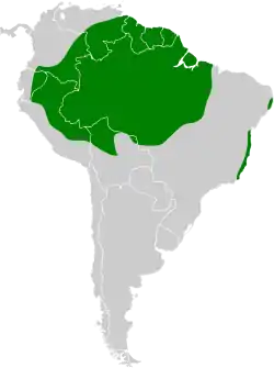 Distribución geográfica del mosquerito moteado.