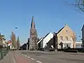 Ospel, la iglesia (Onze Lieve Vrouwe Onbevlekt Ontvangen) en la calle