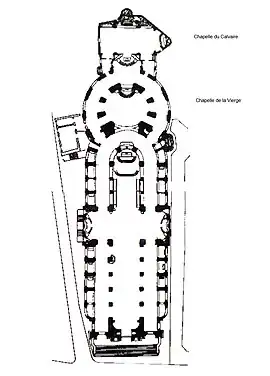 Planta de la iglesia (el norte arriba)