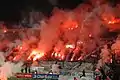 Aficionados del PAOK durante el partido ante Olympiacos