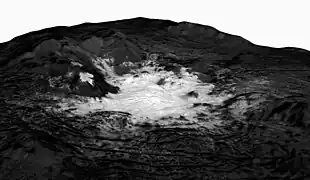 Órbita final - Cerealia Facula - Modelo de topografía en mosaico (agosto de 2018)