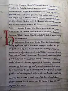 Página del manuscrito del Cartulario de Redon