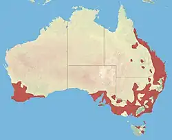 Distribución en Australia.