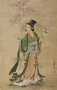 Retrato de una señora joven por Ch'iu Ying, dinastía Ming (1368-1644).