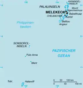 Mapa de Palaos donde se ven la islas