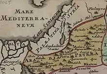 A detailed map of Palestine from the century