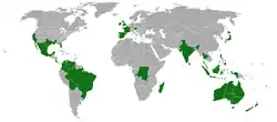 Ámbito de distribución de Panaeolus cyanescens