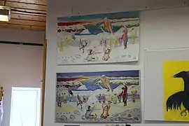 Imágenes en el centro Uqqurmiut de Arte.