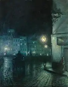 El mercado del barrio viejo por la noche (1892), de Józef Pankiewicz, Muzéum Narodówe, Poznań