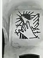 Graffiti, Museo-monumento al deportato politico e razziale, Carpi, Italia. Foto por Paolo Monti, 1973.