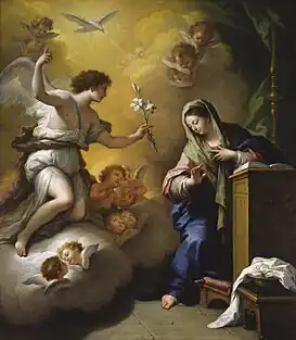 Anunciación (1712), de Paolo de Matteis, Saint Louis Art Museum, Saint Louis, Misuri