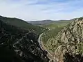 Paso de Despeñaperros, vista hacia La Mancha.