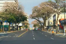 El Paseo Colón en dirección oriental.