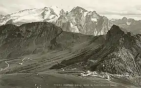 Passo Pordoi en una fotografíahistórica