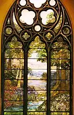 Vitral pastoral de Tiffany Studios, 1917