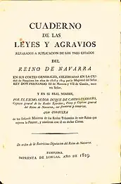 Leyes aprobadas en el últimas Cortes del reino de Navarra (1829)