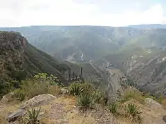 Barranca de Metztitlán localizada al centro oriente del territorio.