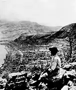 El mismo paisaje después de la erupció del Mont Pelée, en 1902.