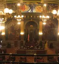 Mural en el Senado del Capitolio de Pensilvania.