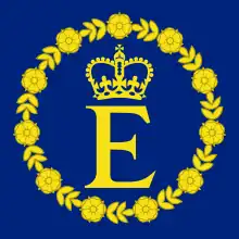 Estandarte personal de la Reina Isabel II como cabeza de la Mancomunidad de Naciones y de sus monarquías sin estandarte propio(1961-2022)