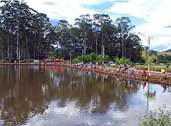 Campeonato de pesca en el lago barrio central