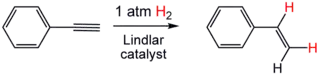 Partial hydrogenation of phenylacetylene using the Lindlar catalyst