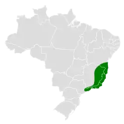 Distribución geográfica del espinero ojirrojo.