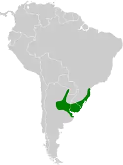 Distribución geográfica del espinero pechimoteado.