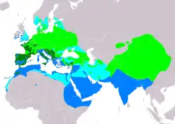 Distribución del colirrojo tizón