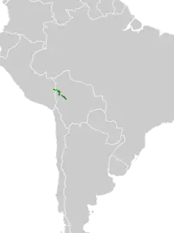 Distribución geográfica del mosquerito de las Yungas.