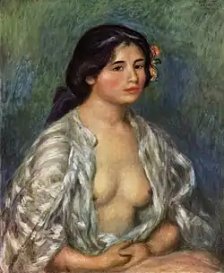 Gabrielle con la blusa abierta, Auguste Renoir, 1907.