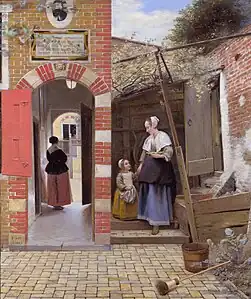 Pieter de Hooch - Patio de una casa de Delft  (1658)