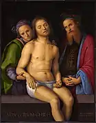 Perugino, Cristo muerto sostenido por Nicodemo y José de Arimatea