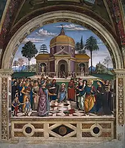 Pinturicchio, Cristo entre los doctores, fresco, 1500-1. Collegiata di Santa Maria Maggiore, Spello