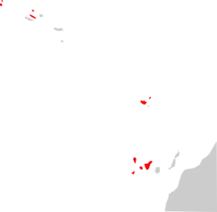 Mapa de distribución de Pipistrellus maderensis en las Islas Canarias y Madeira.