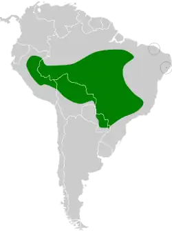 Distribución geográfica del saltarín naranja.