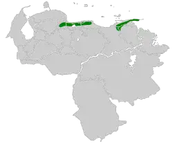 Distribución geográfica del frutero hermoso.