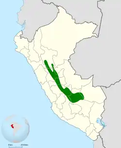 Distribución geográfica del frutero enmascarado.