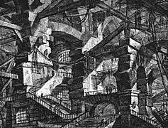 Grabado de la serie Le Carceri d'Invenzione, de Piranesi.