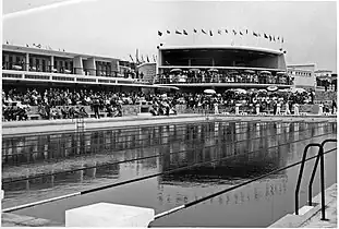 Inauguración de la piscina de la Praia das Macas, 1952