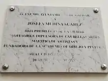 Placa conmemorativa a Josefa Medina Suárez, Gáldar