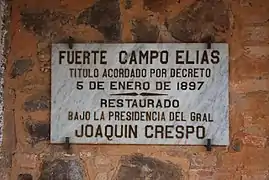 Placa con motivo de su restauración