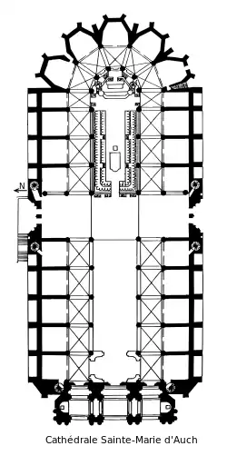 Planta de la catedral de Auch