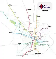 Propuesta de diseño de las líneas y estaciones de subterráneo de la ciudad de Córdoba.